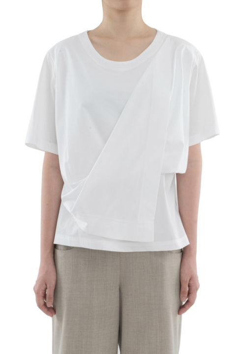 OVERSIZE TEE WITH FRONT DRAPPING