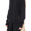 LONG SLV KNIT TOP BLACK/TAN