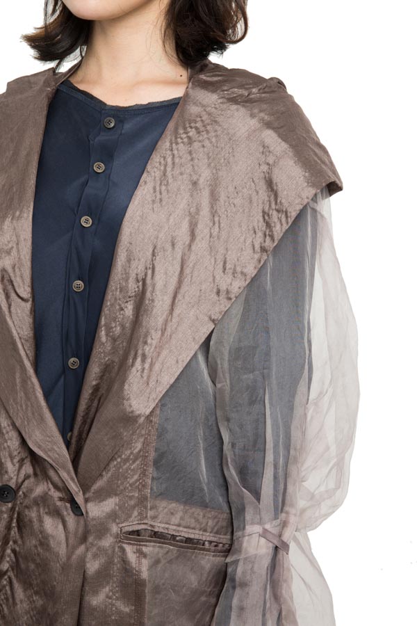 double breasted hooded coat