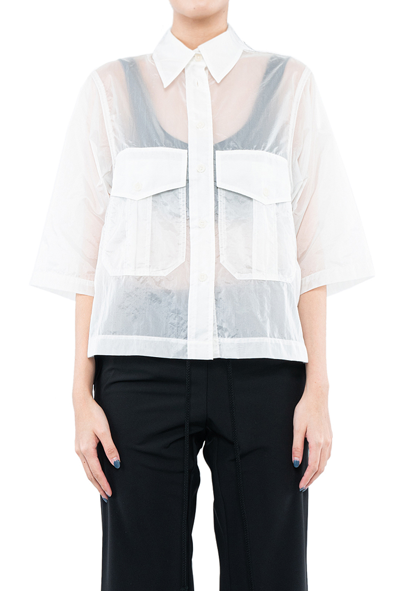 Shop SONG FOR THE MUTE CROPPED MILITARY SHIRT | LARMOIRE-SINGAPORE.COM