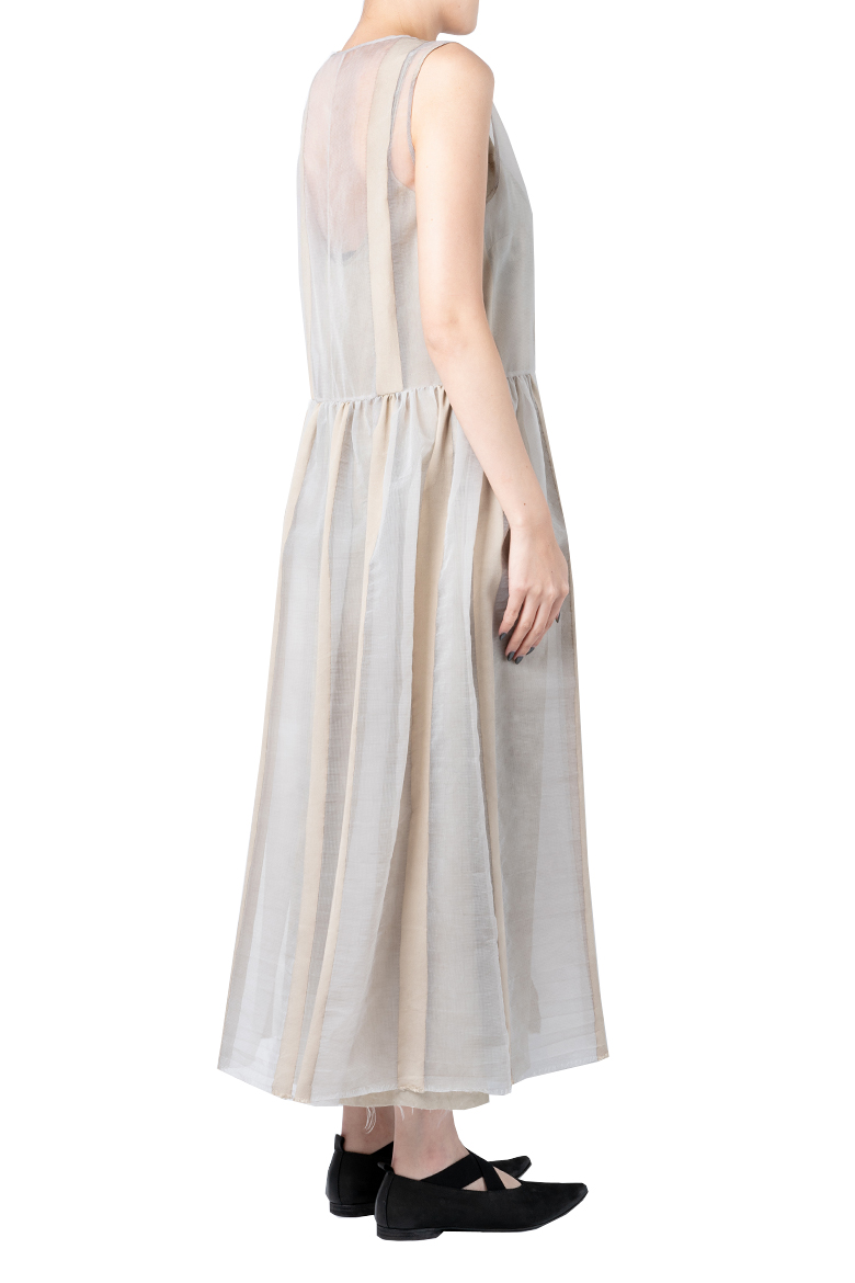 Shop UMA WANG ABELA DRESS WHITE/TAN | LARMOIRE-SINGAPORE.COM