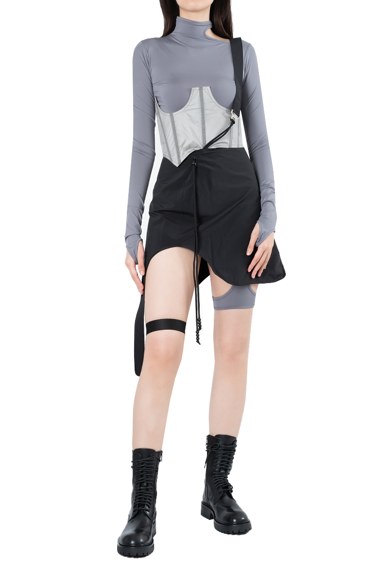 Shop HYEIN SEO LONG SLEEVE W/CORSET GREY | L'ARMOIRE Shop HYEIN SEO LONG SLEEVE W/CORSET GREY | L'ARMOIRE