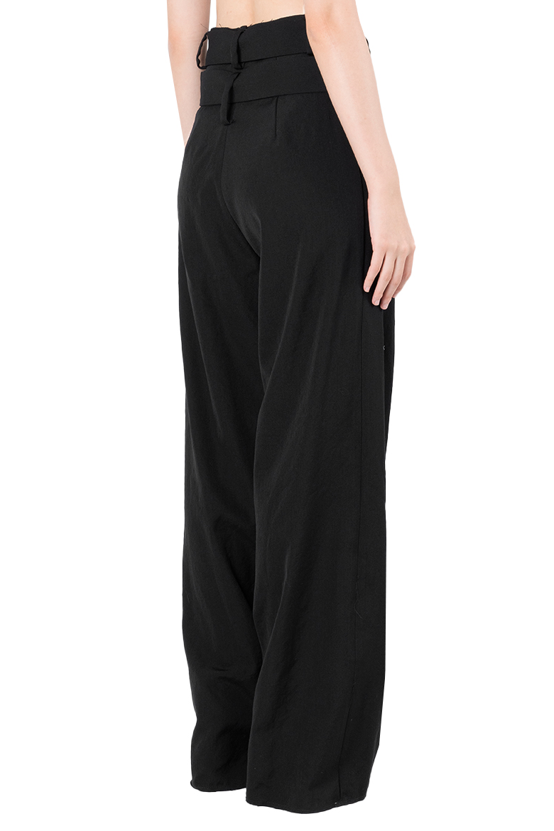 ALESSANDRA MARCHI | DOUBLE BELTED WIDE LEG PANTS BLACK | L'ARMOIRE