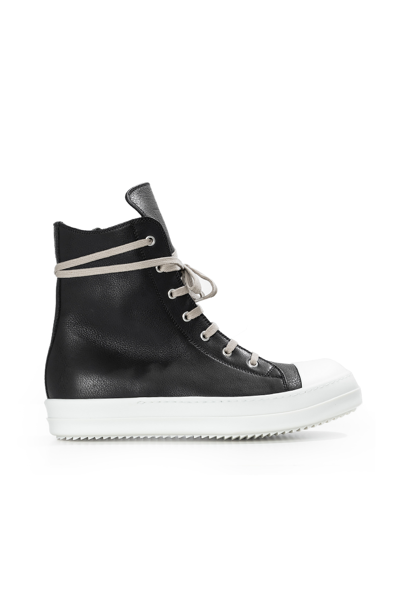 RICK OWENS | LEATHER PERFORMA SNEAKERS W BLACK/WHITE | L'ARMOIRE