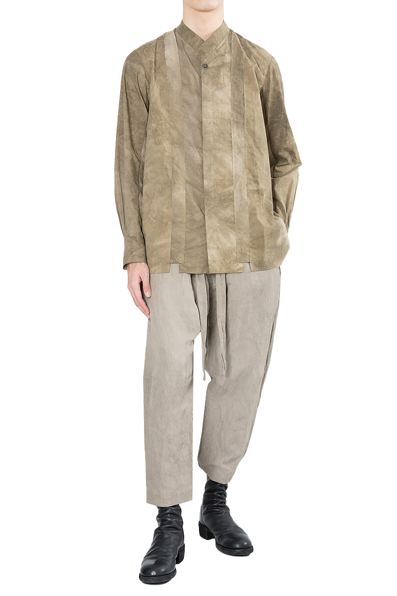 ZIGGY CHEN | PANELLED SHIRT OLIVE | L'ARMOIRE