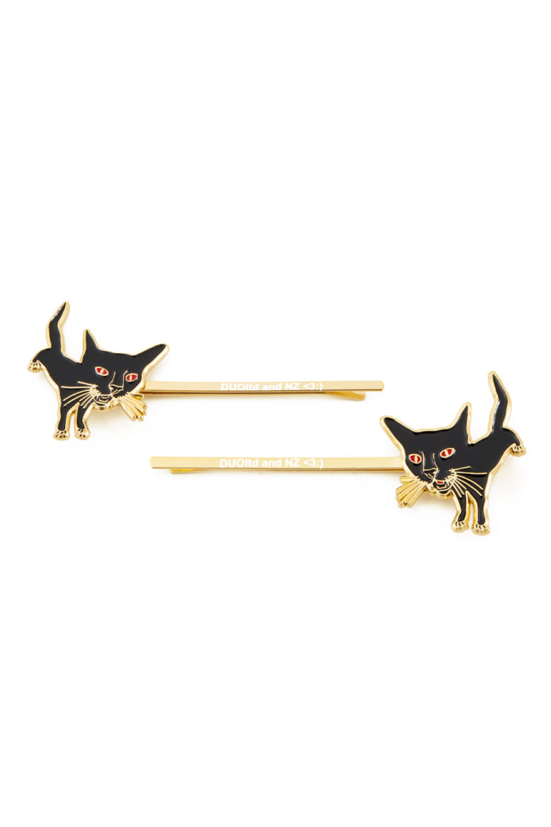 SS21 NATASHA ZINKO HAIRPIN CAT 2PCS BLACK 1