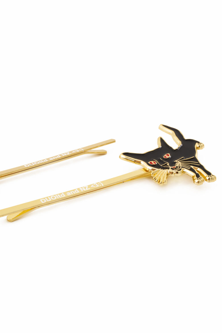 SS21 NATASHA ZINKO HAIRPIN CAT 2PCS BLACK 2