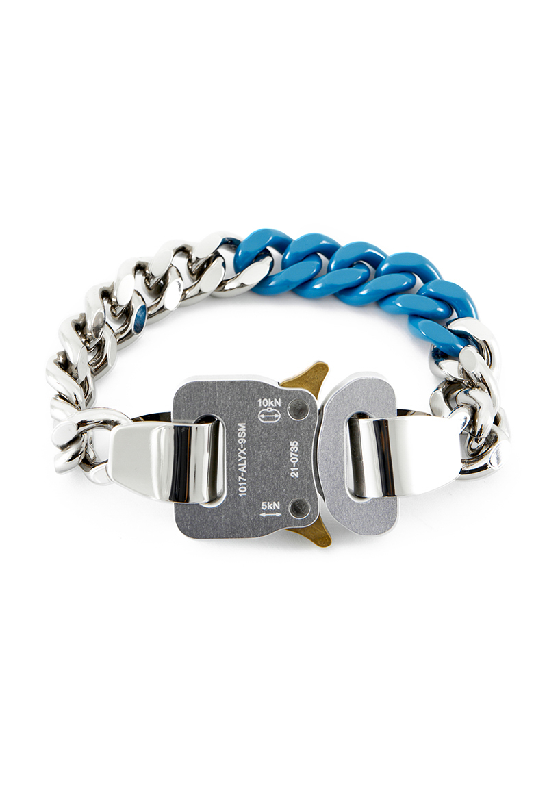 1017 ALYX 9SM | COLOURED LINKS BUCKLE BRACELET SILVER/BLUE | L'ARMOIRE