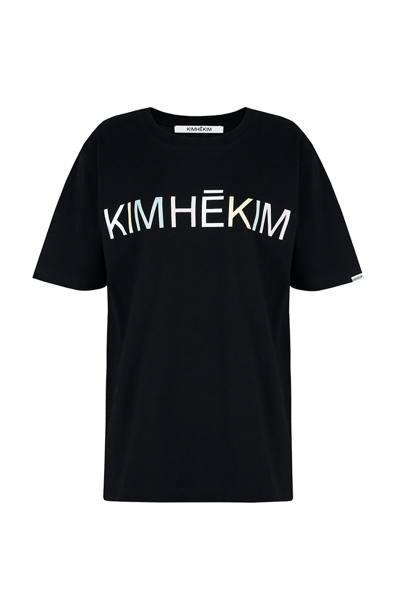 KIMHĒKIM | RAINBOW KIMHEKIM LOGO T-SHIRT BLACK | L'ARMOIRE