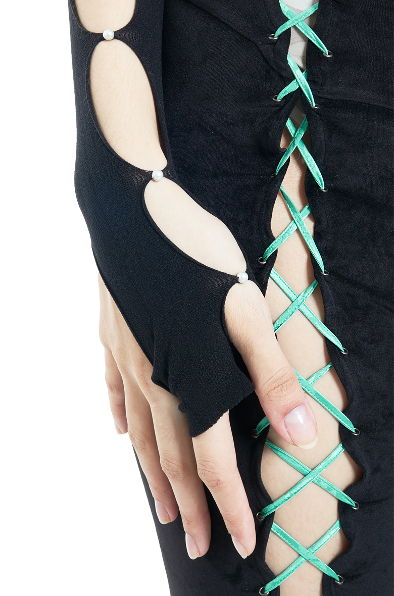 Rui Long Single Arm Sleeve Top - Aqua on Garmentory