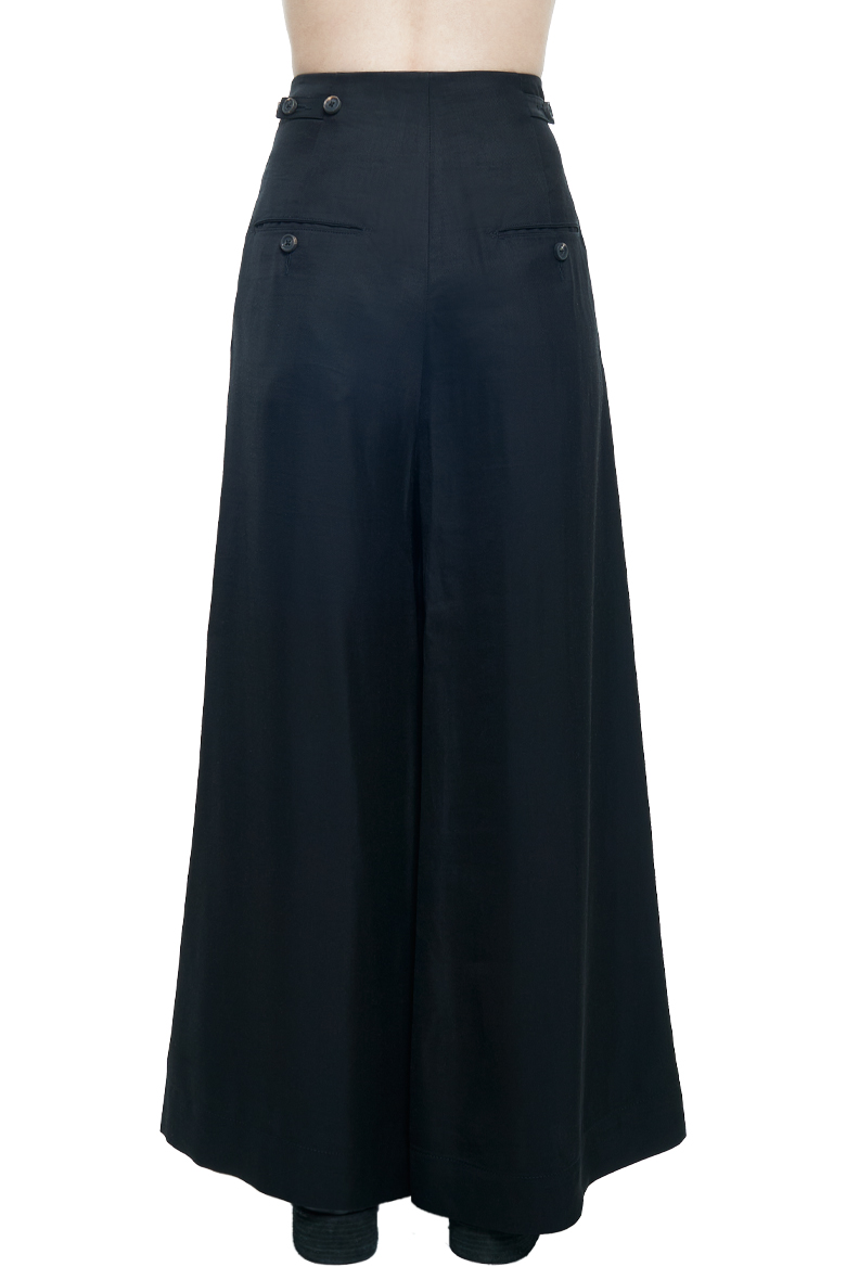 ZIGGY CHEN | WIDE LEG SKIRT PANTS BLACK | L'ARMOIRE