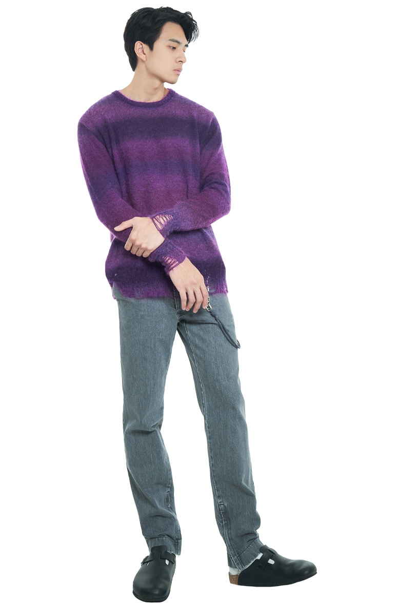 AW22 SONG FOR THE MUTE OVERSIZED SWEATER DARK PURPLE 7
